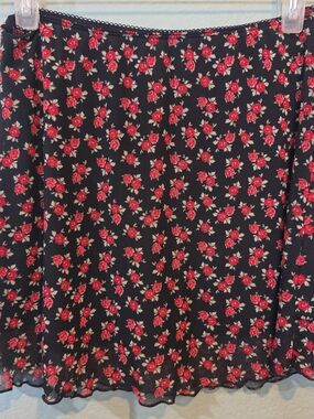 Vintage Y2K Whimsigoth Mini Skirt Sz Kids 14 Womens XS S Floral Mesh Boho Indie